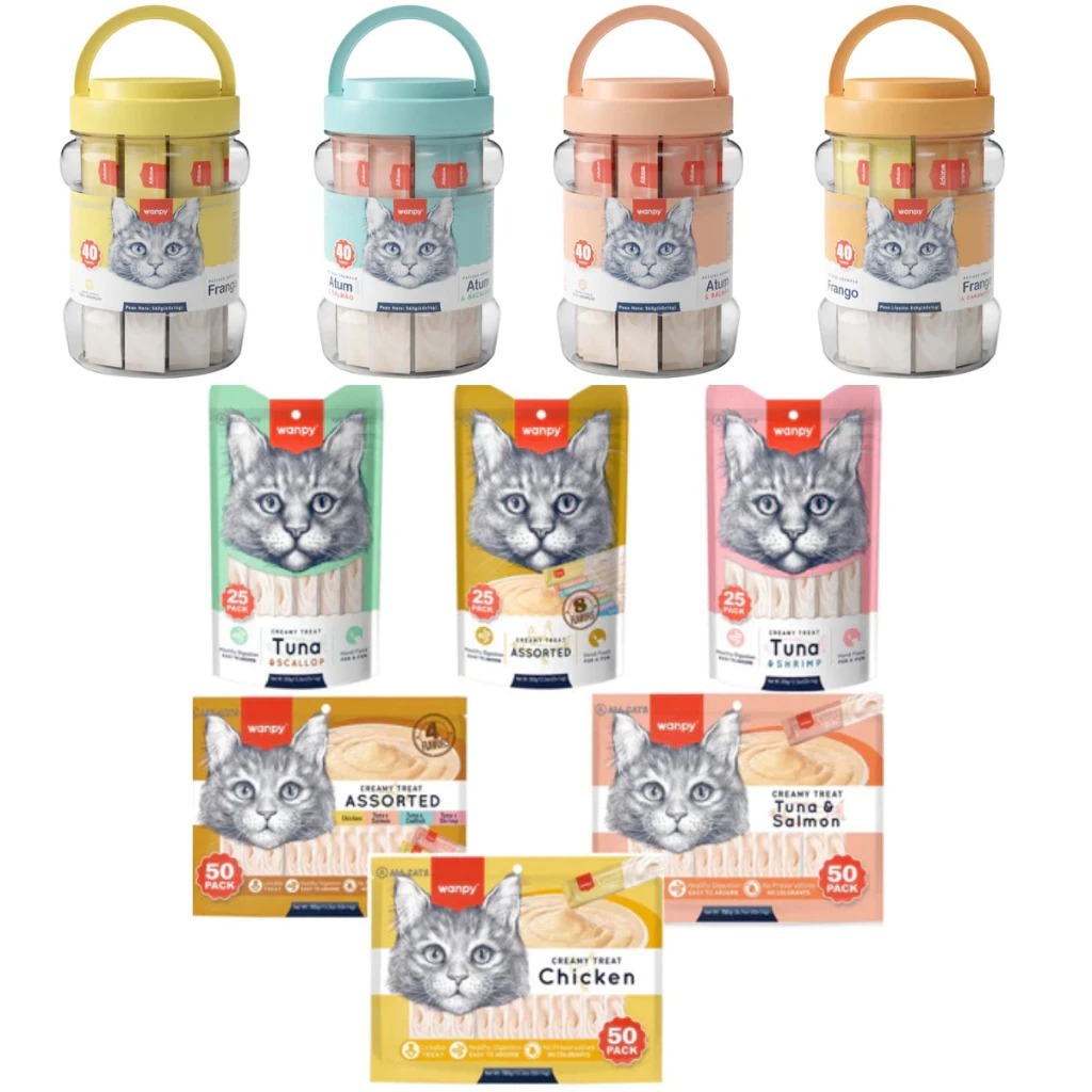 Truly Wanpy Petiscos Cremosos Para Gatos Sabores S