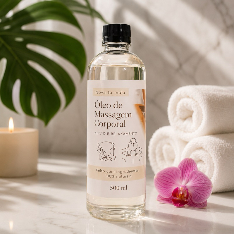 Óleo para Massagem Corporal Neutro 500 ml Profiss