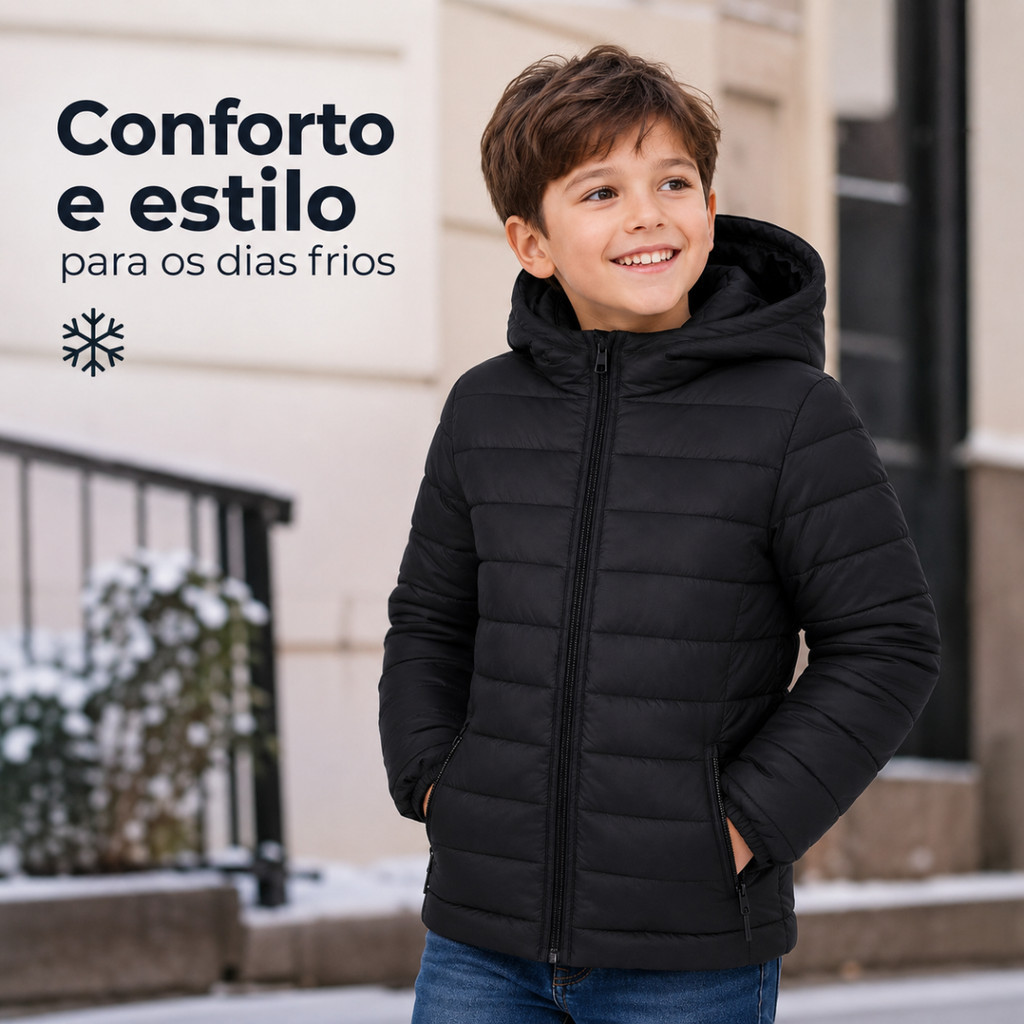Jaqueta Bobojaco Infantil Juvenil com Capuz Casaco