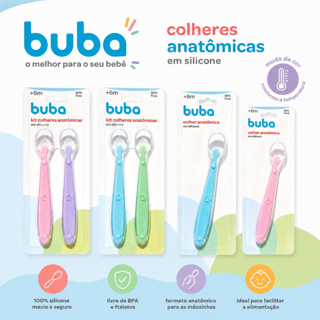 COLHERES ANATÔMICAS EM SILICONE BUBA MACIO INTROD