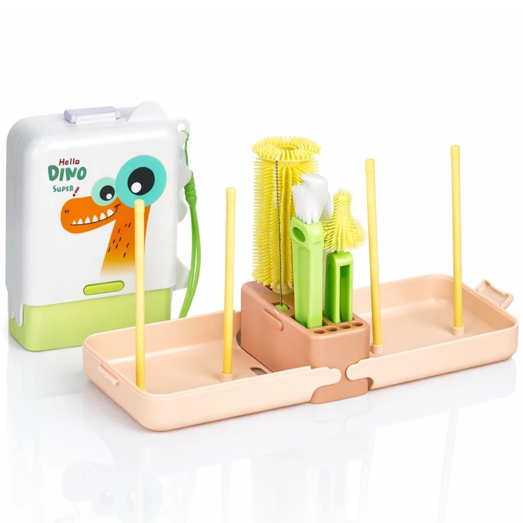Kit Limpeza Mamadeira Bebê Portátil Escovas + Su