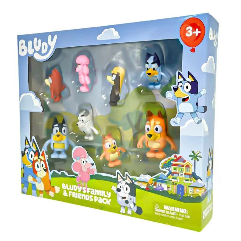 8 Pçs/Set Anime Bluey Família Christine Heeler B