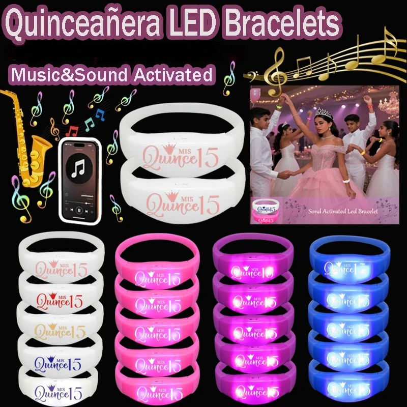 10/20/30/40 Unidades Pulseiras Iluminadas Ativadas