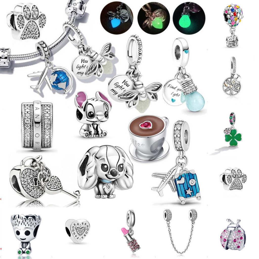 925 prata pingente charme pingente vaga-lume luz b