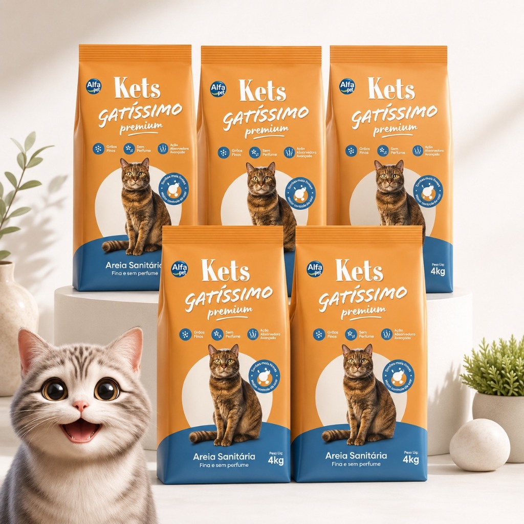 Kit De Areias Para Gatos com 5un 20kg E De 12kg En