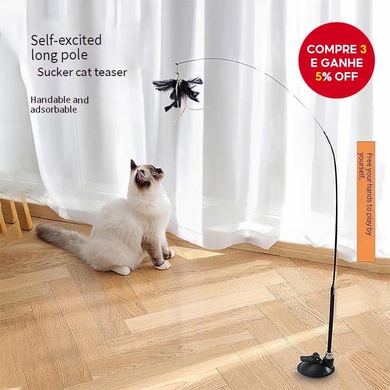 Brinquedo Interativo Para Gatos Meowjoy Com Vara D
