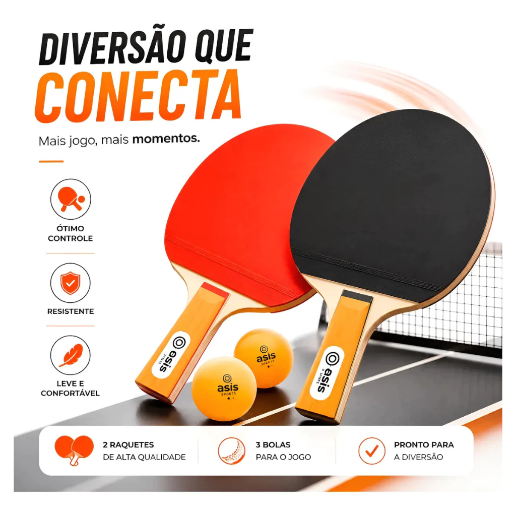 Raquetes Ping Pong Tênis De Mesa Profissional 2 r