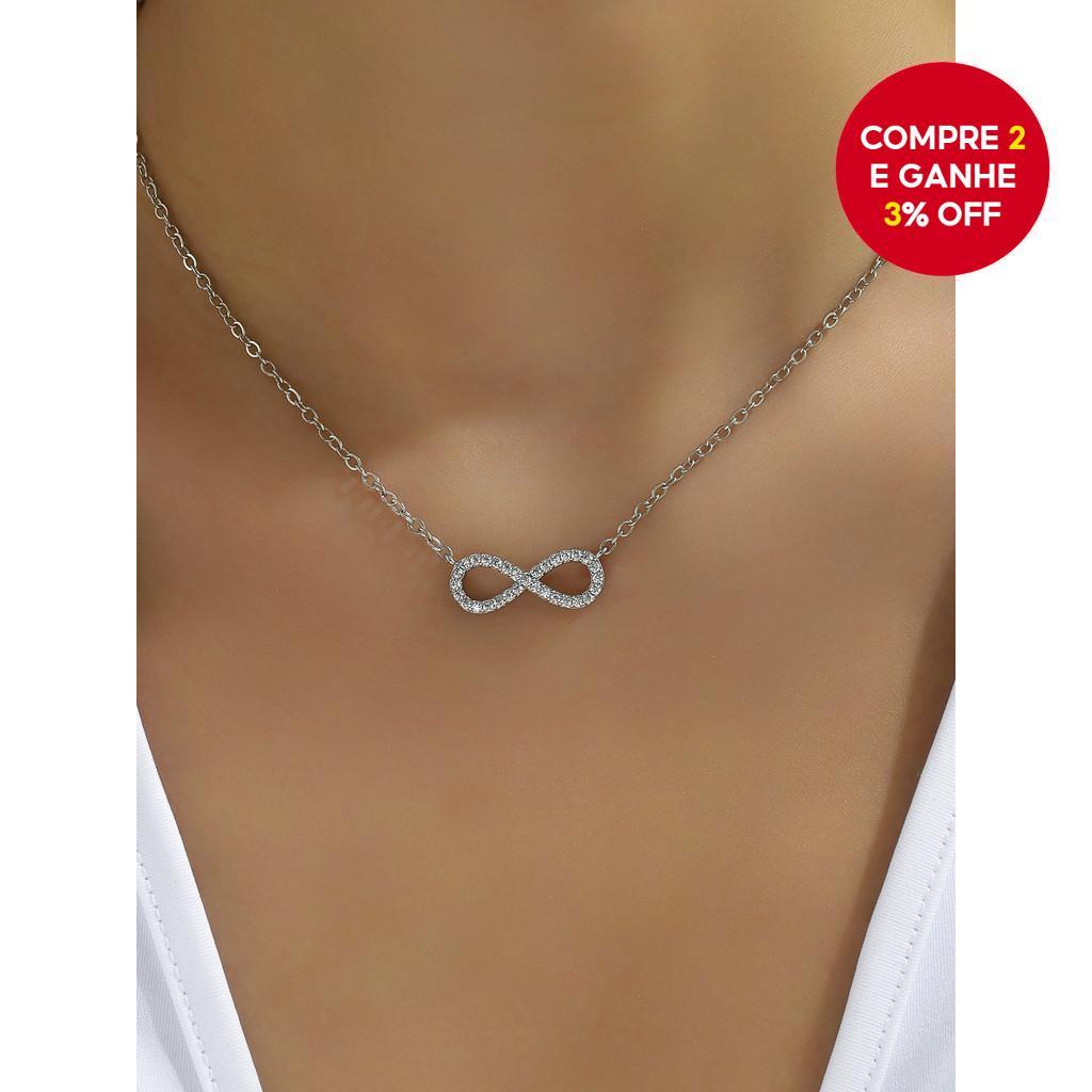 Colar Com Pingente Infinito Para Mulheres , Zircô