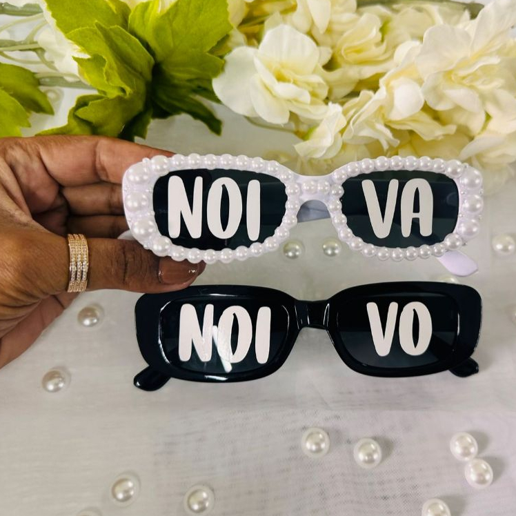 kit 2 Óculos Retro Pérola Noiva Noivo Casamento 