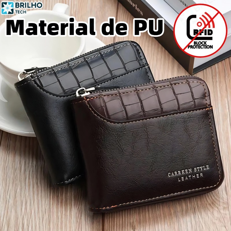 Carteira Masculina Com Zíper Colorido-Cartão Vin