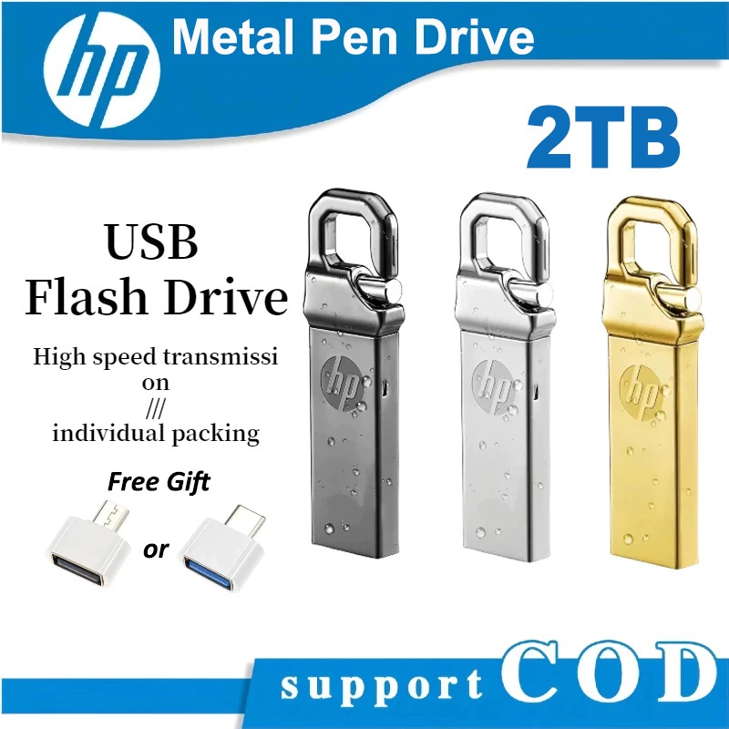 Pen Drive HP 2TB Metal USB 3.0 À Prova Dágua De 