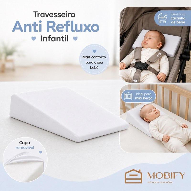 Travesseiro Rampa Anti refluxo para Carrinho , Ber