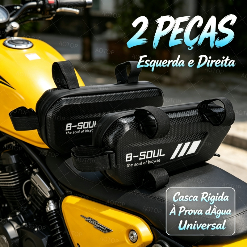 2 peças Bolsa lateral para moto 1L EVA rígida im