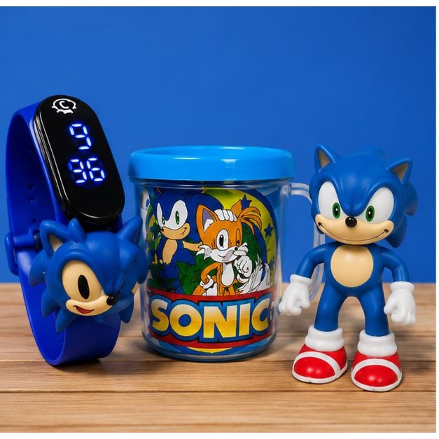 Presente Infantil Sonic Completo  Kit com Relógio