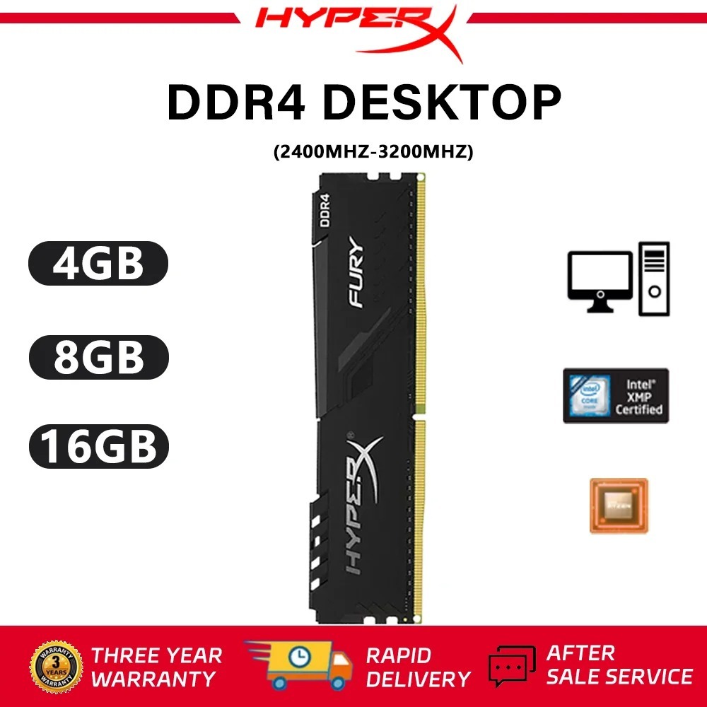 HyperX FURY DDR4 Memória Desktop RAM 4GB 8GB 16GB
