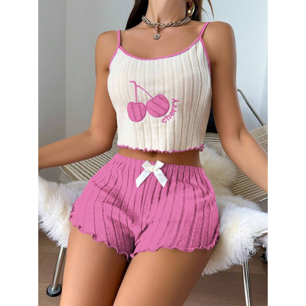 Conjunto de Shorts de camisola Sexy feminino pijam