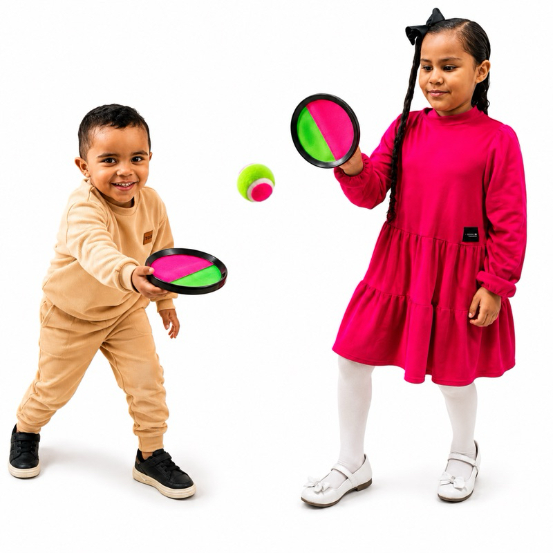 Kit Raquete Velcro Bola Brinquedo Raquete Frescobo