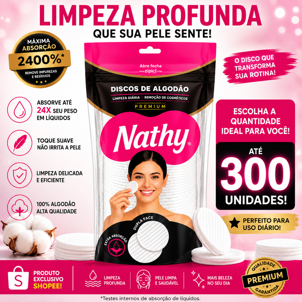 Disco de Algodão Limpeza Facial Remover Maquiagem