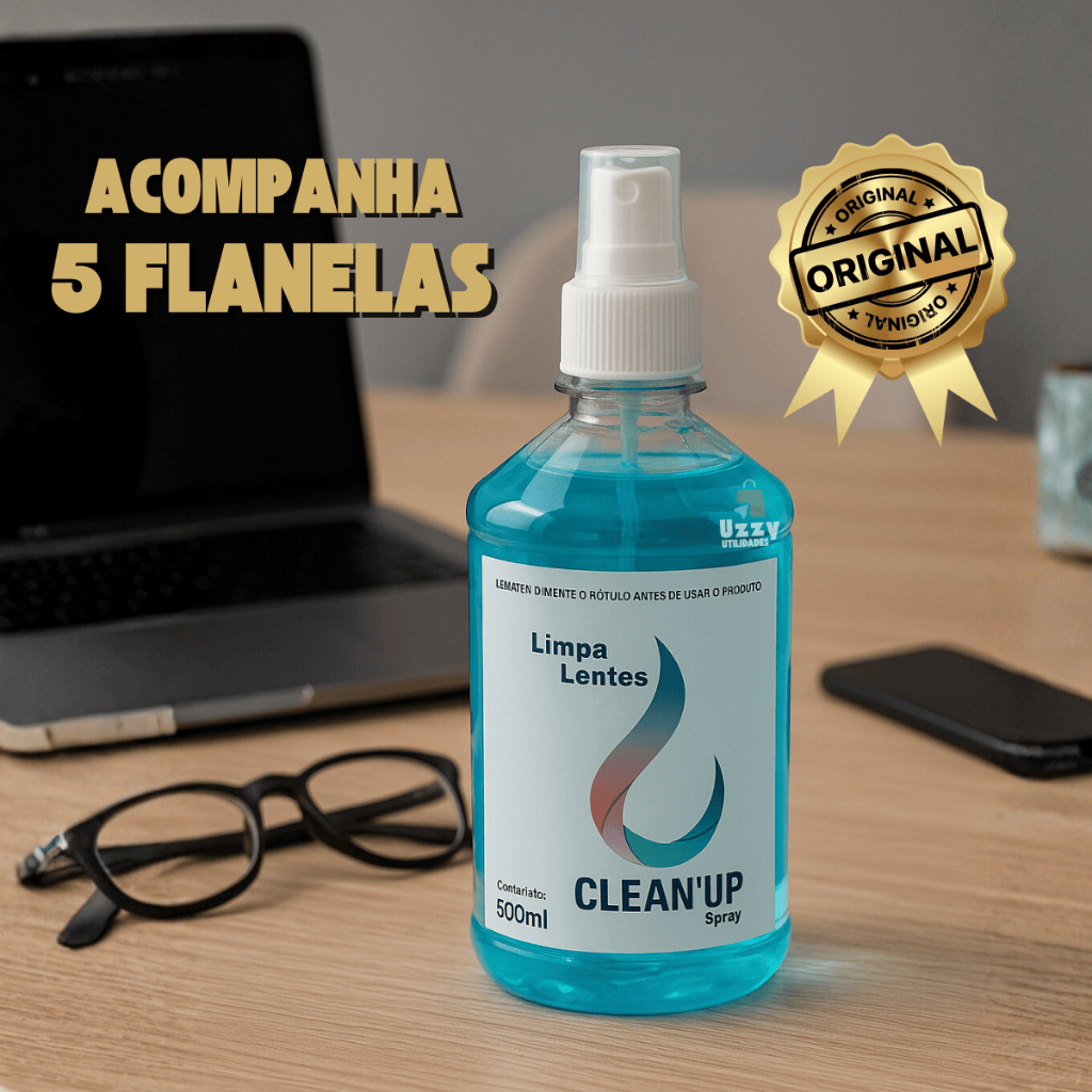 Limpa Lentes 500ml Para Óculos Celular Computador