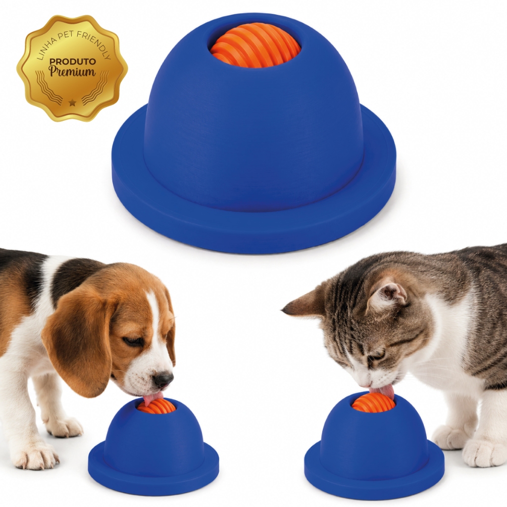 Lambedor Pet Bolinha Rotativa Tapete De Lamber Cã
