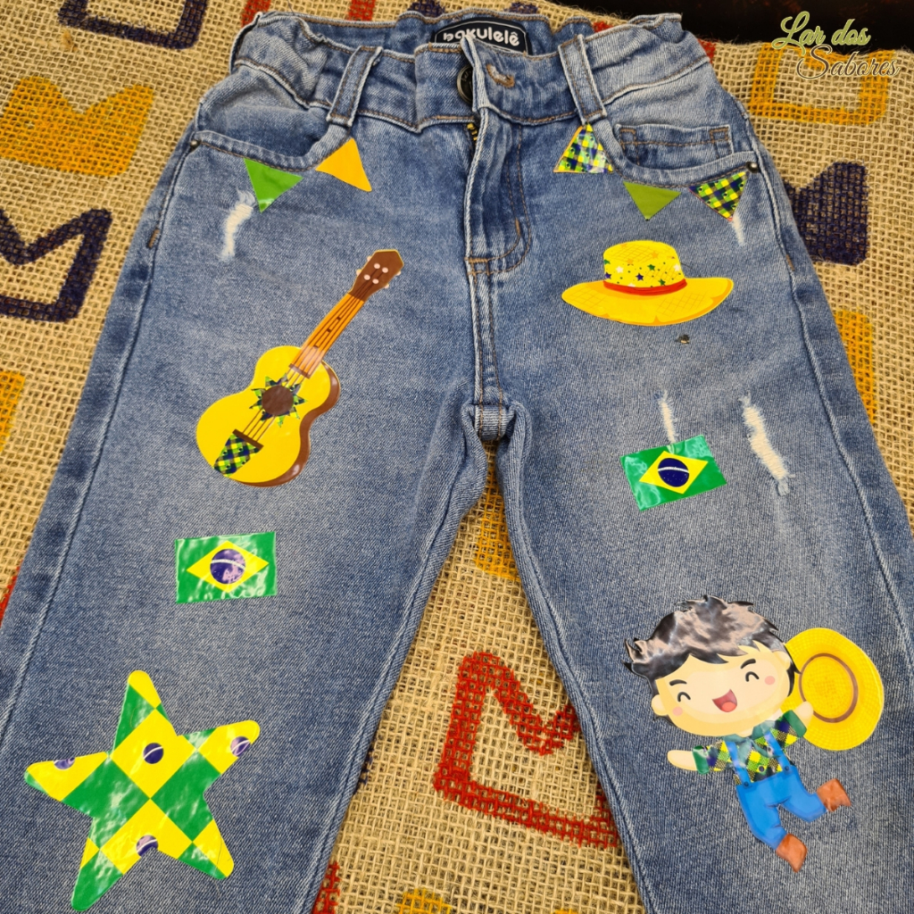 Adesivo Festa Junina Infantil para Roupa Remendo R