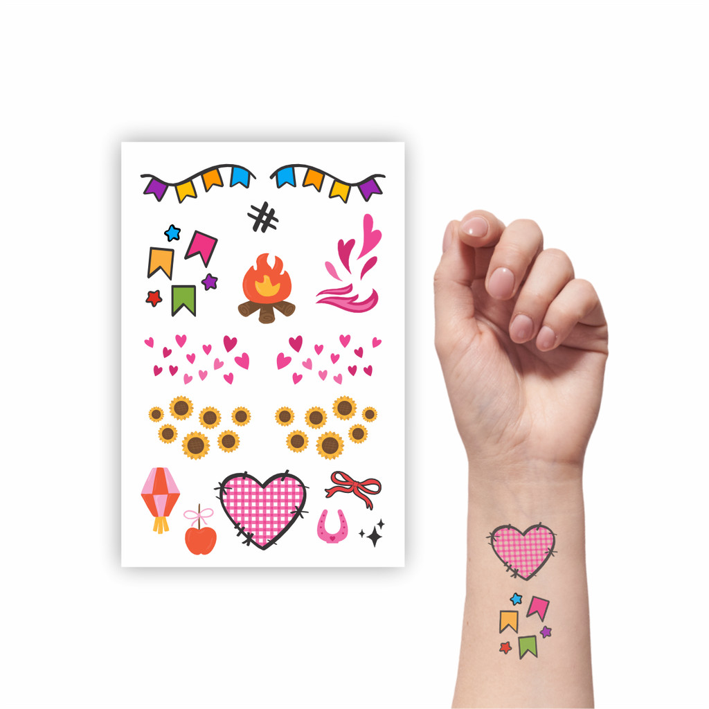 Tatuagem Temporária Infantil Festa Junina | Arrai