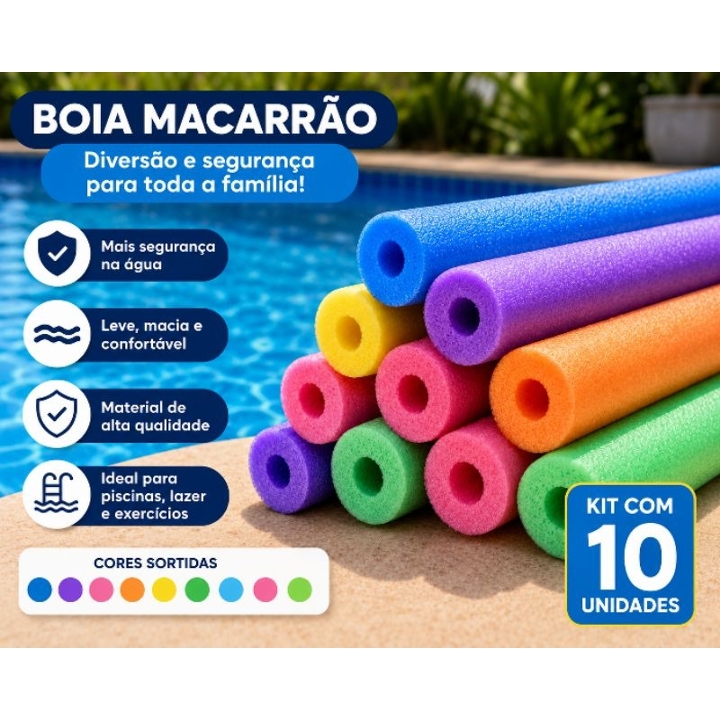 KiT 10 Unidades Boias Espaguetes Macarrão Flutuad
