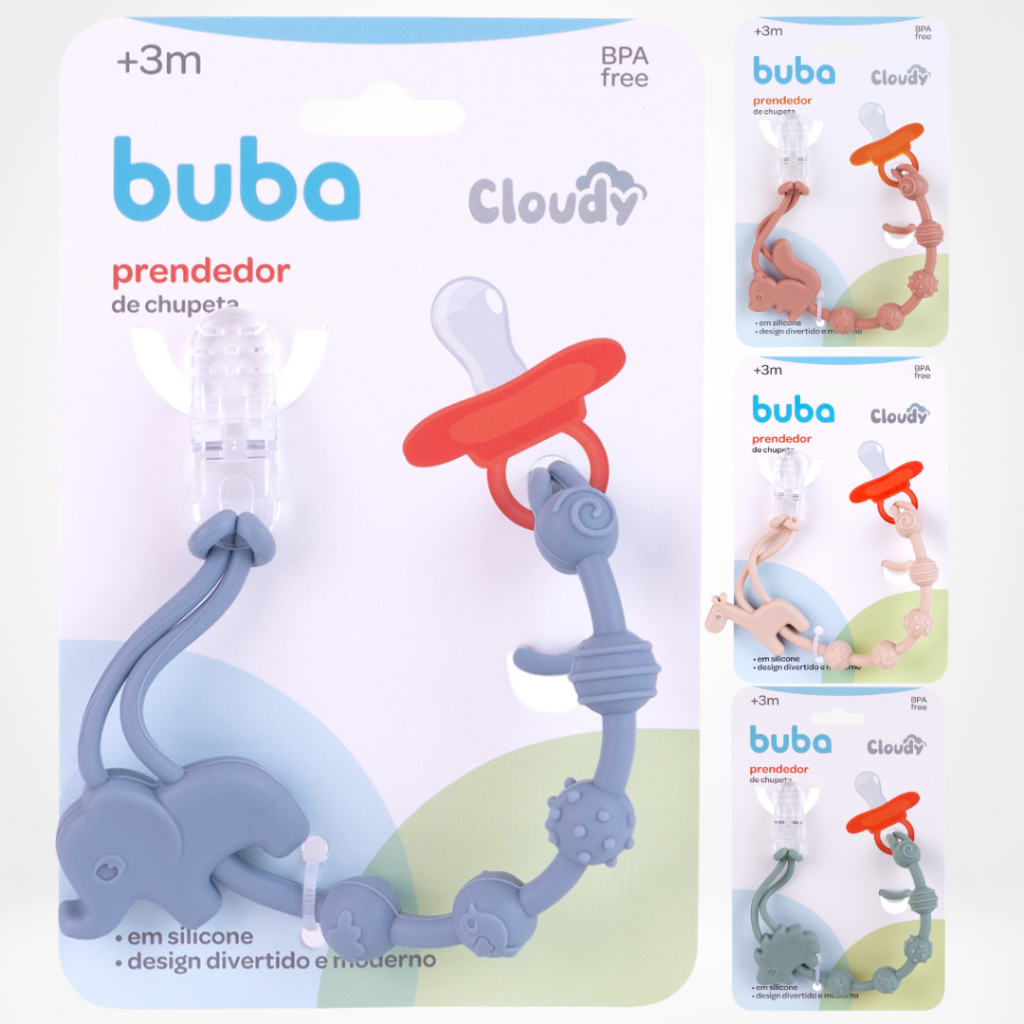 Prendedor Chupeta Silicone Design Moderno Buba Clo