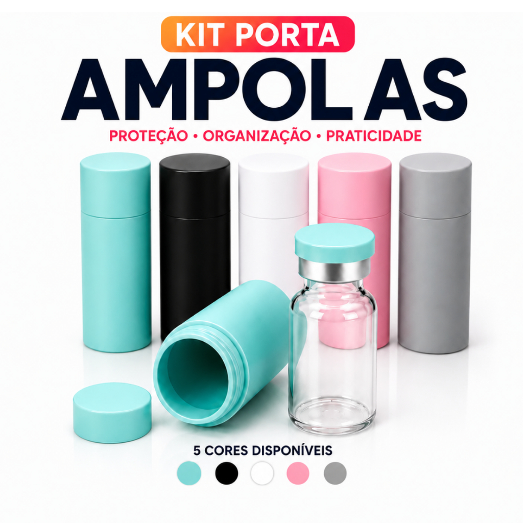 Kit 5 Estojo Porta Ampola Tirze Anti-Impacto Armaz
