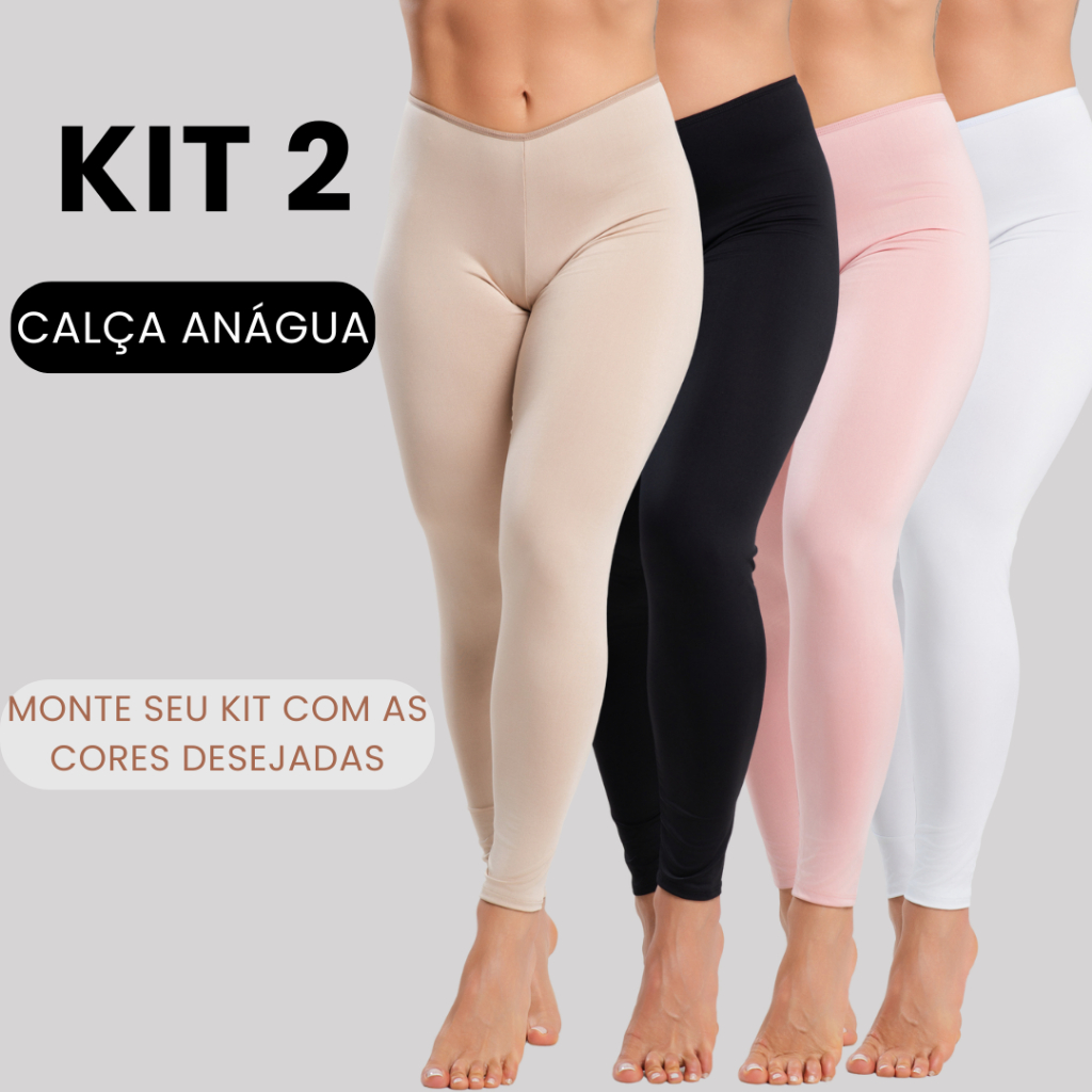 Kit 2 Calça Anágua Antiatrito Segunda Pele Confo