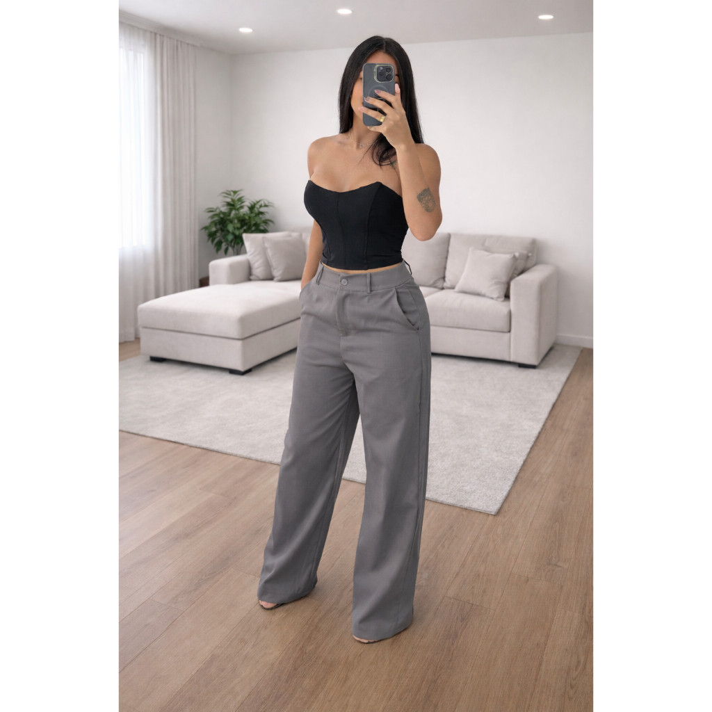 Calça Alfaiataria Pantalona Premium Wide Leg Cint