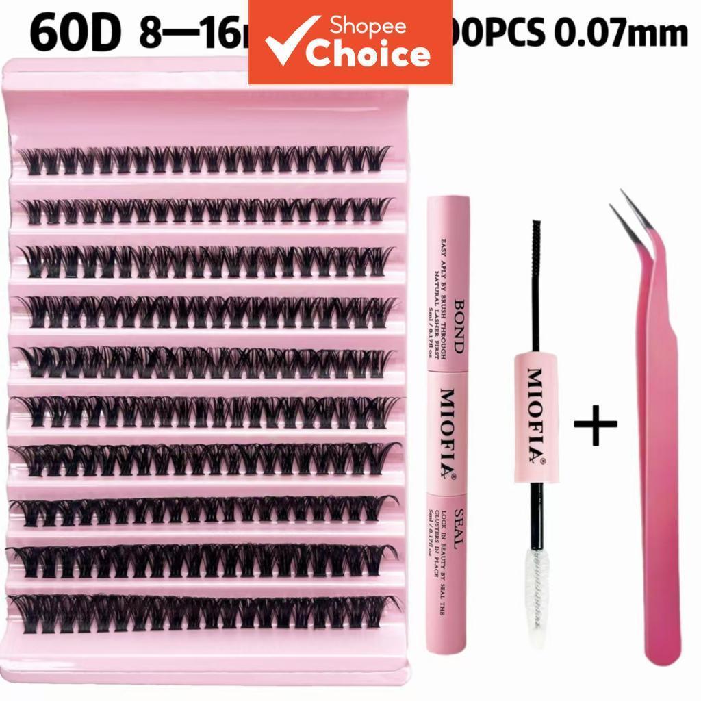 Kit de Cílios em Cacho com 200 Unidades 60D Volum