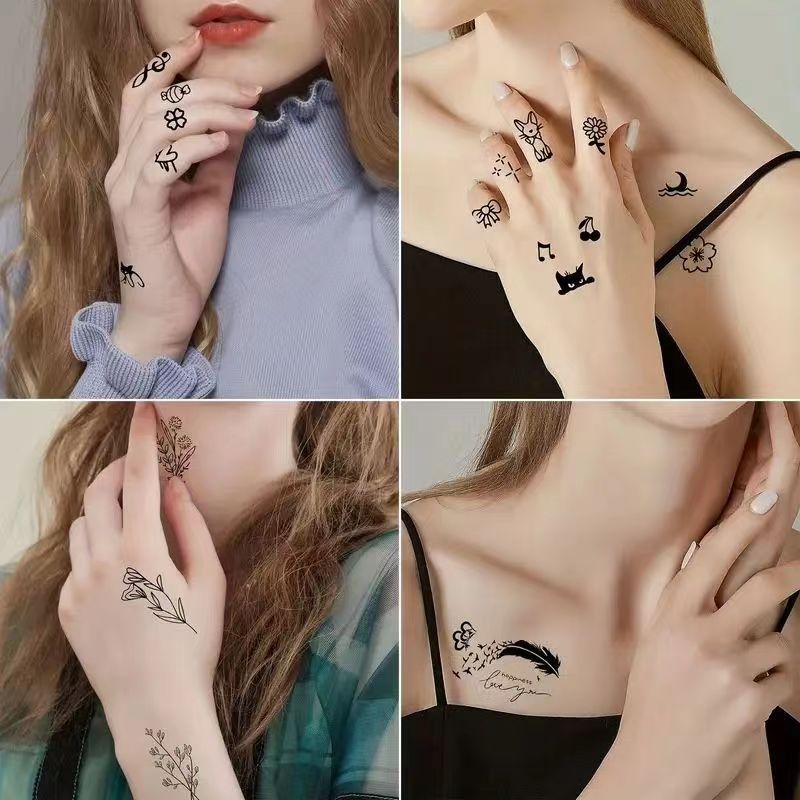 Adesivos de tatuagem High-End sentido simples flor