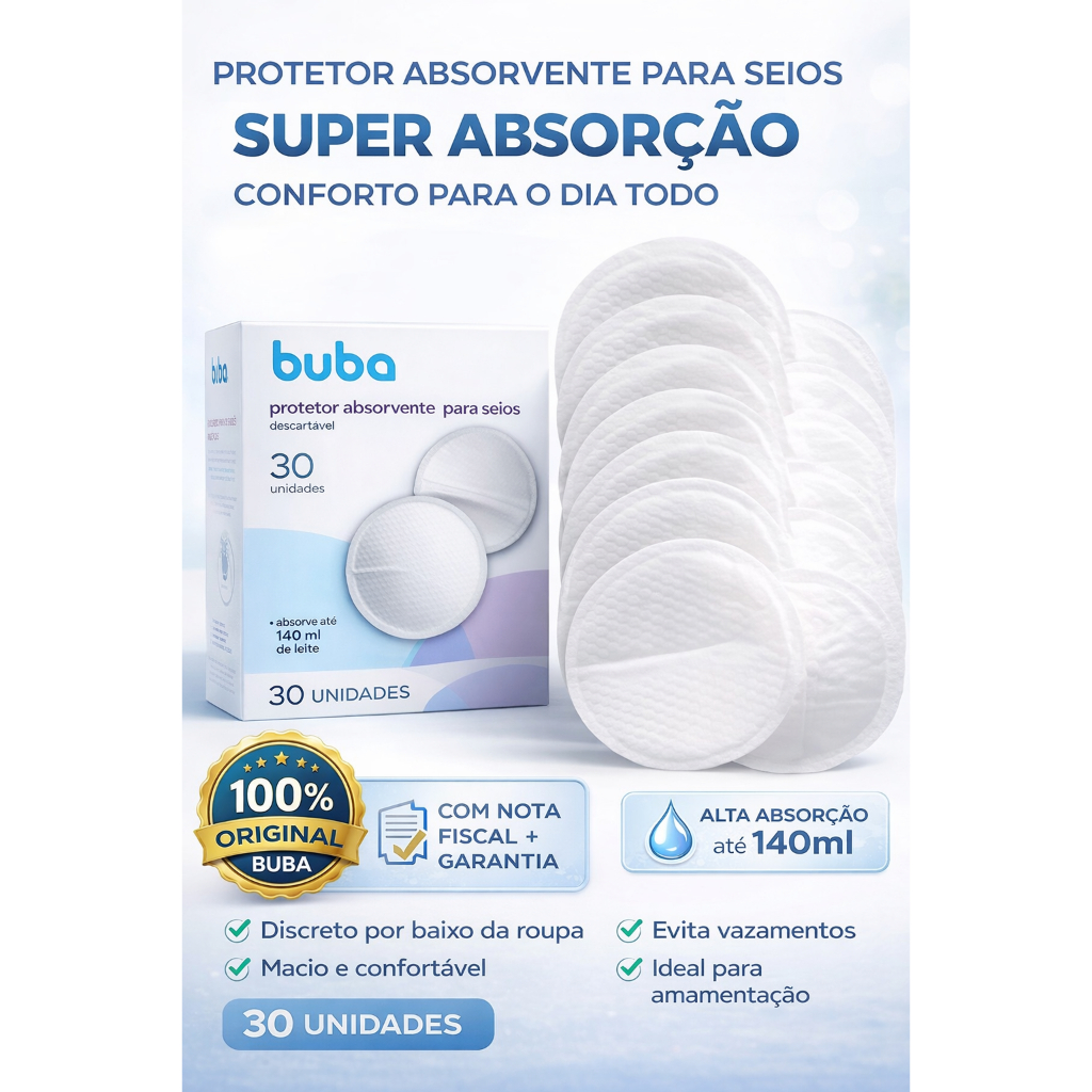 Kit 30 Protetor Absorvente Descartavel Seios Amame