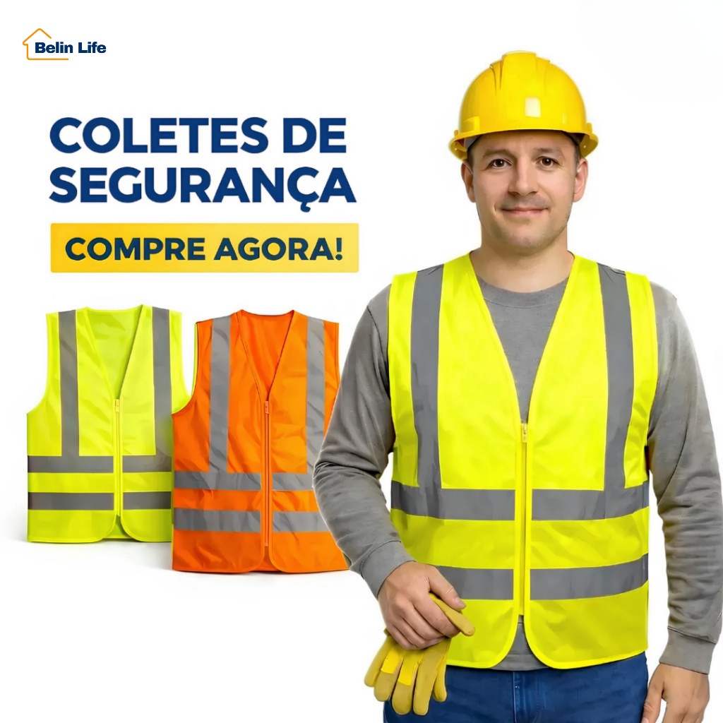 Colete de Linha Refletivo Poliéster Malha Respir�