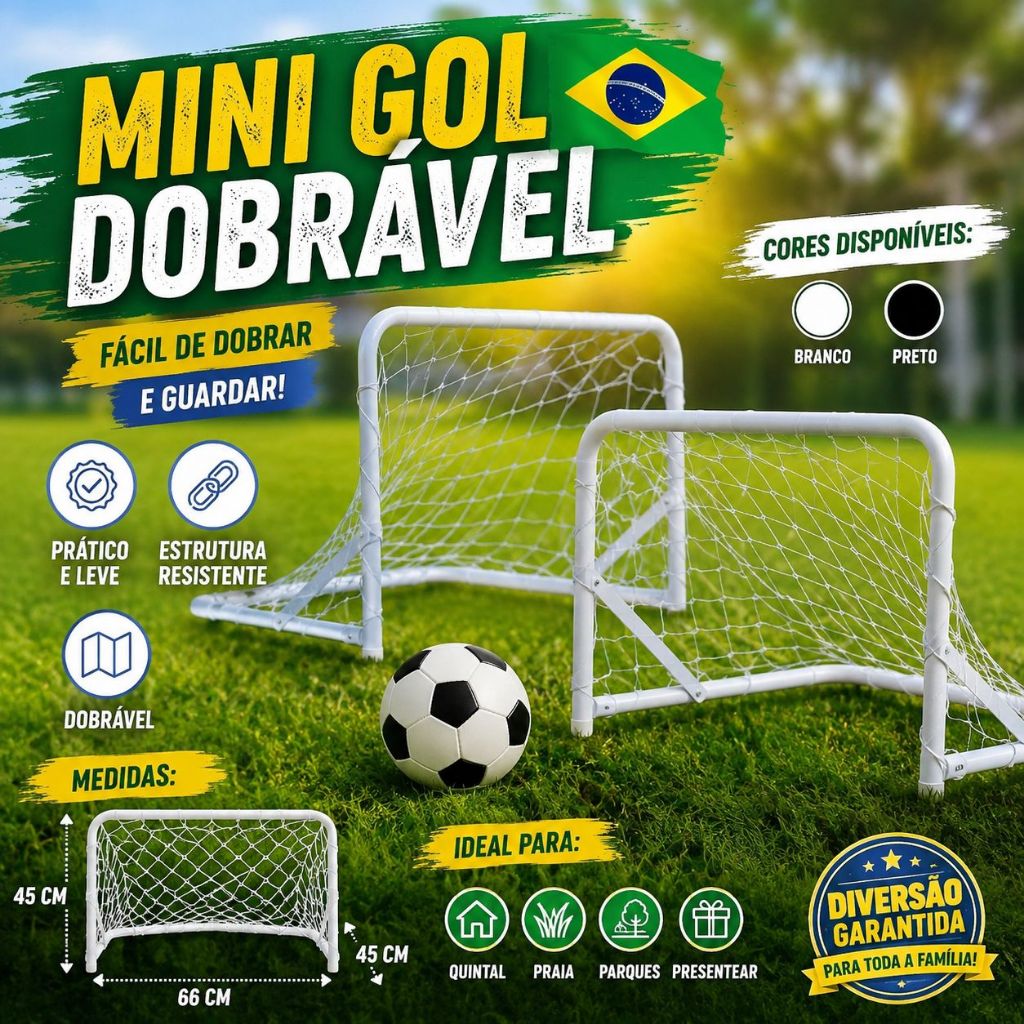 Trave Futebol Sag Toys com 2 Traves De Ferro Com R