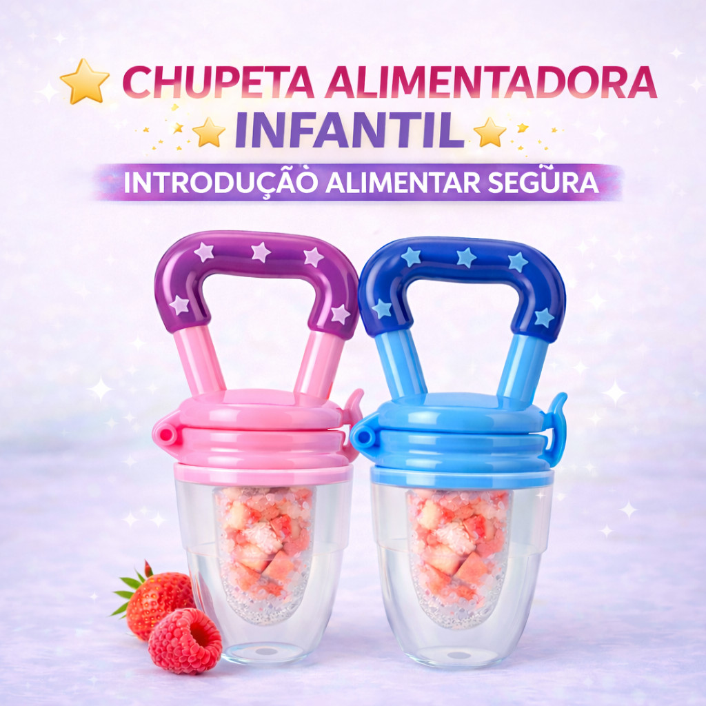 Chupeta Alimentadora Mordedor Bebe Porta Fruta De 