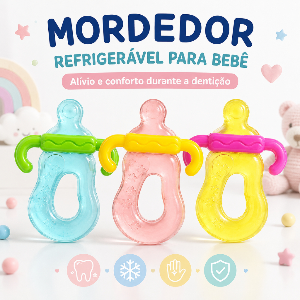 Mordedor Infantil Massageador Refrigerável Com Á