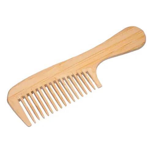 Pente De Madeira De Bambu Antiestático Para Barba