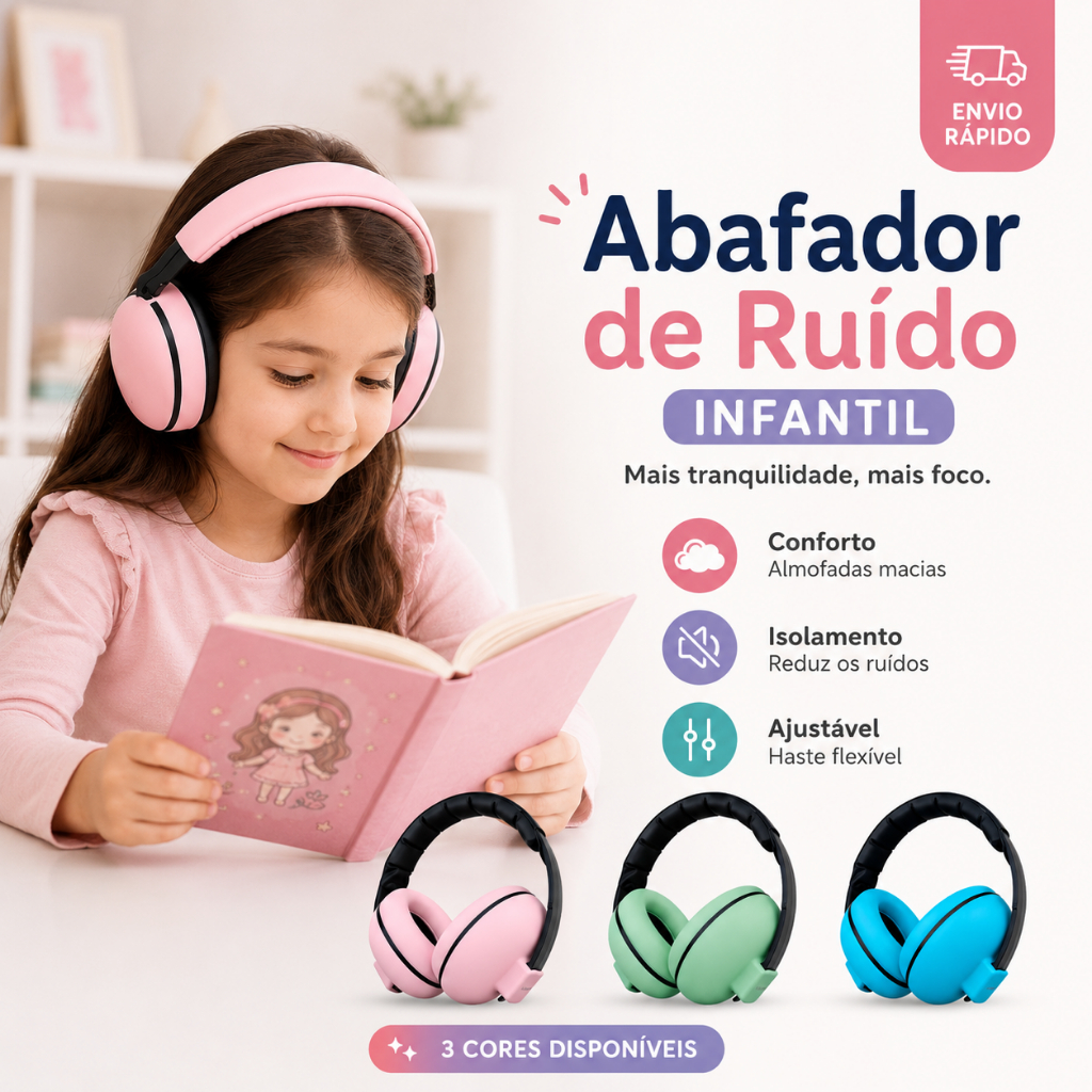 Protetor Auricular Infantil Abafador de Ruído par