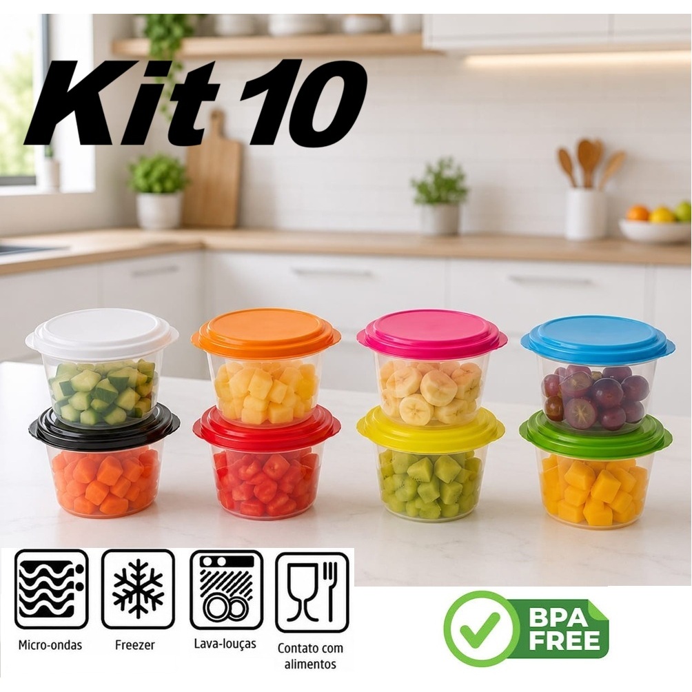 Kit 10 Potes Gelatina Papinha Dieta Sobremesa 100 