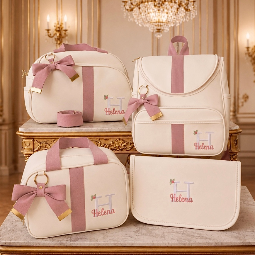 Kit Bolsas Maternidade 4 Peças Luxo, Completo Per