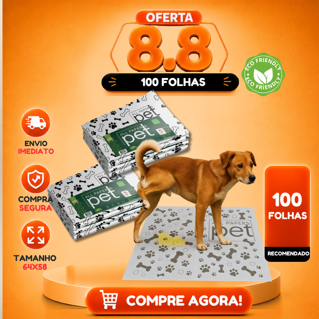 Kit Jornal Pet Higiênico 50/100/150/200 Folhas de