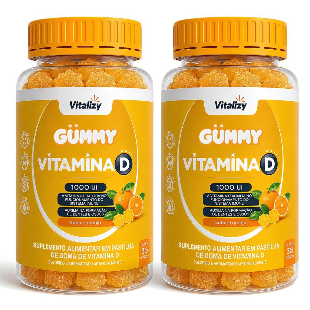 Kit 2×30 Gomas Vitamina D em Goma Gummy Sabor