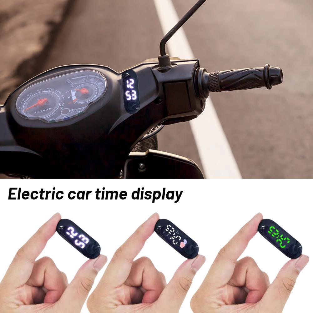 Motocicleta Mini Display Digital Relógio Stick-on
