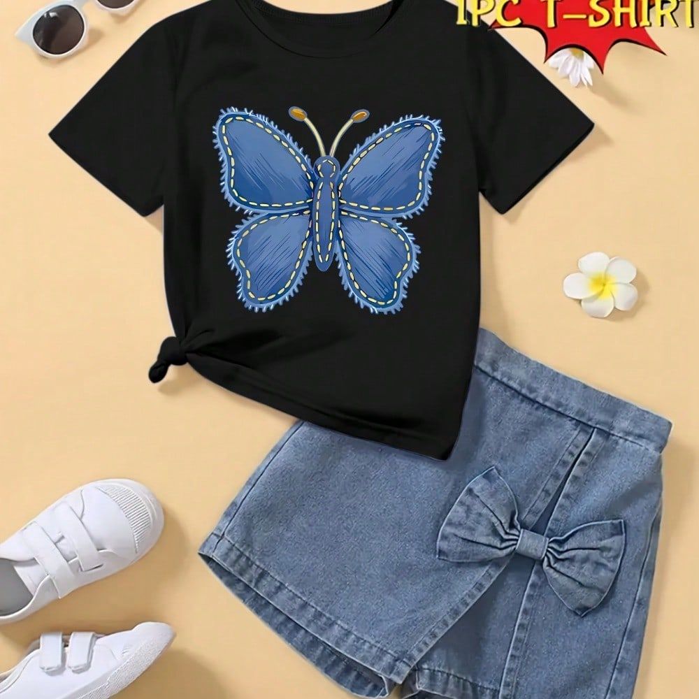 Camiseta Infantil Algodão – Estampa Borbole