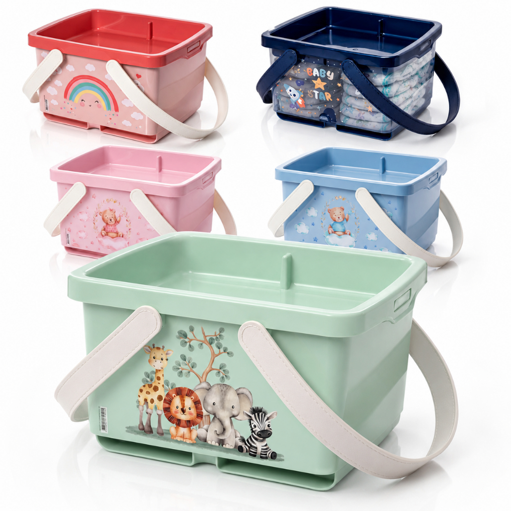 Porta Fraldas Caixa Organizadora Linha Baby Decora