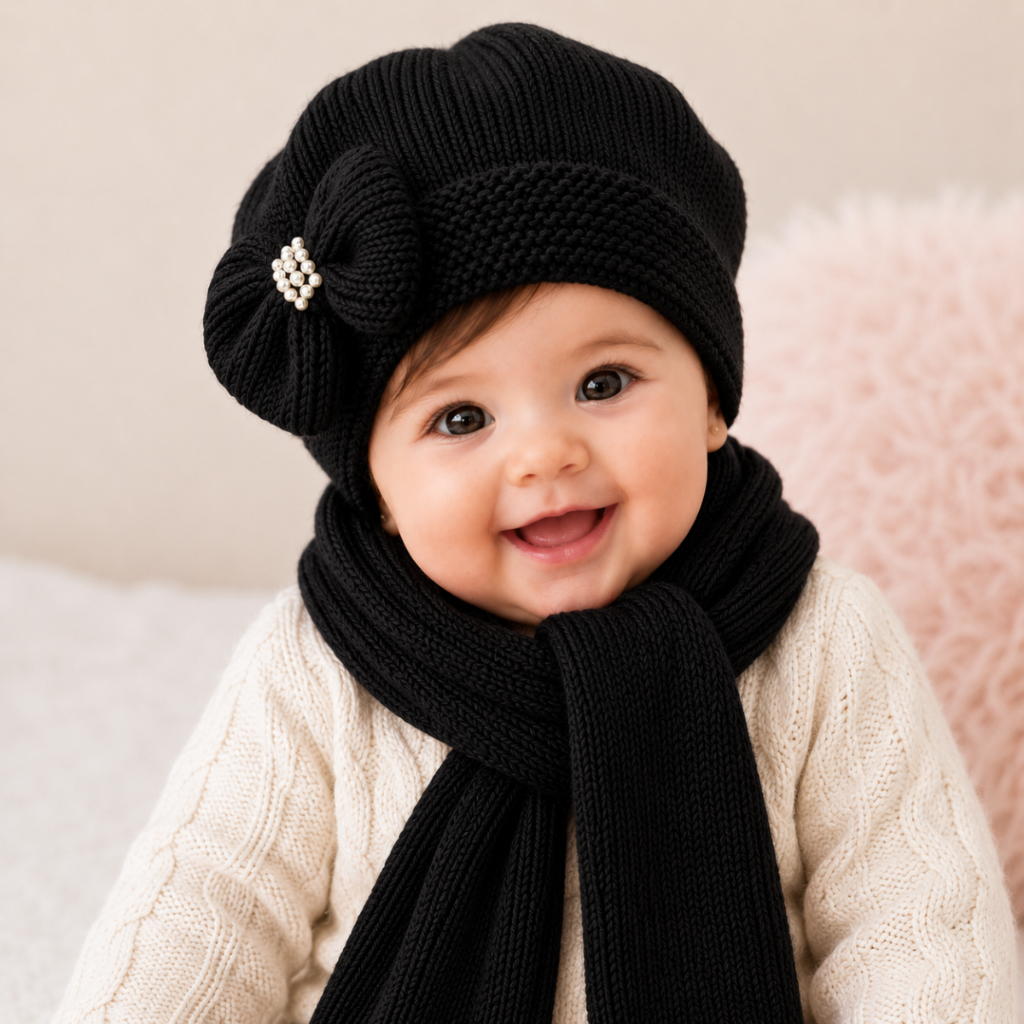 Kit Touca e Cachecol Infantil Bebê 3 a 18 Meses T