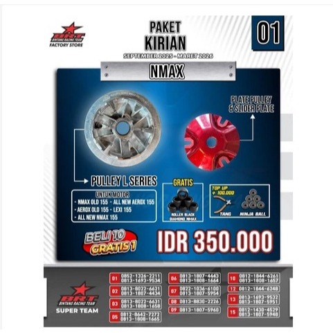 Pacote SUPER PULLY KIRIAN BRT NMAX AEROX LEXI Todo