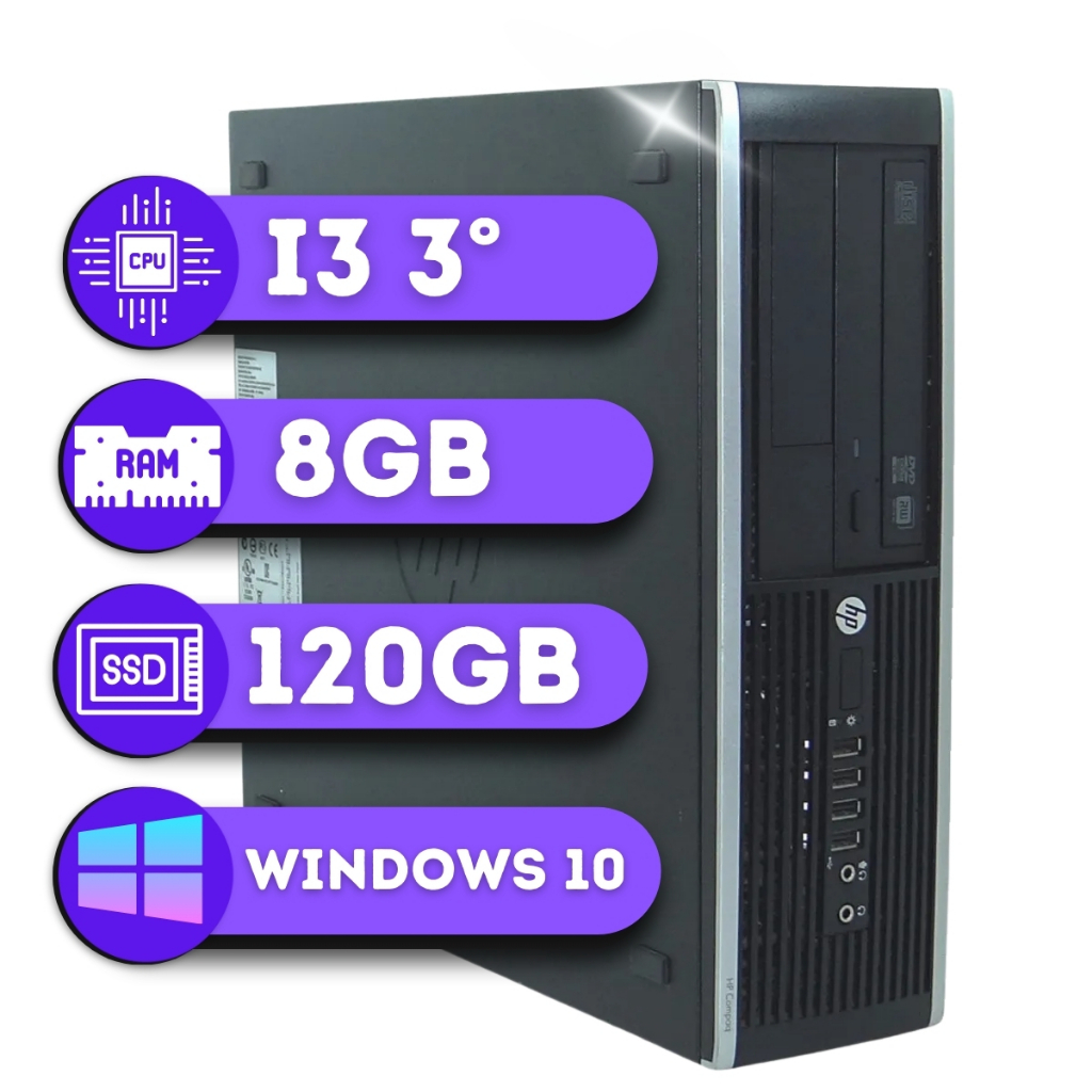 Pc Computador Cpu HP Intel Core  i3 3. 8gb Ssd 120